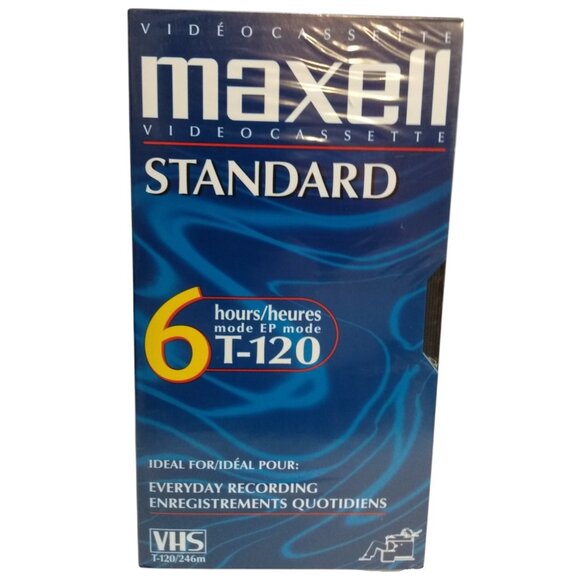 Lot Of 3-Maxell T-120 Standard Grade VHS Video Tapes-6 Hrs. New/Sealed - Picture 3 of 7